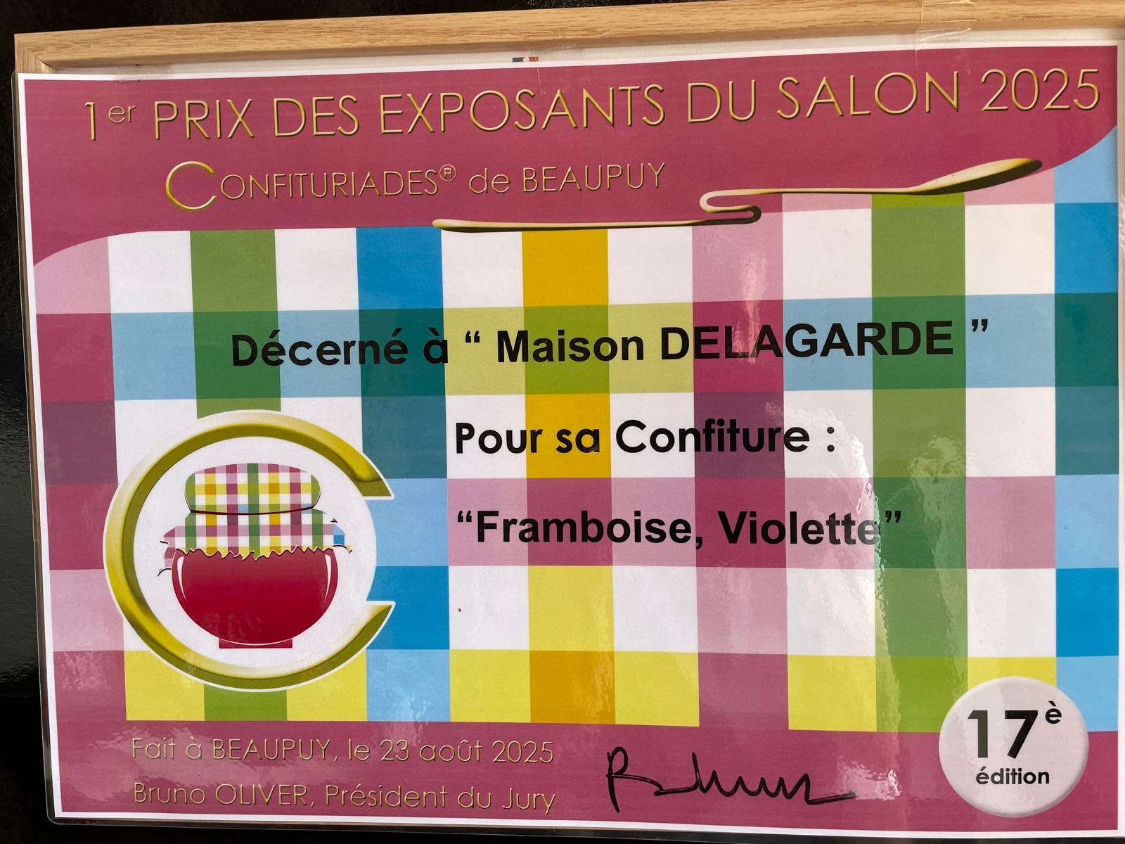 Confiture artisanale Maison Delagarde framboises violettes – Image 3