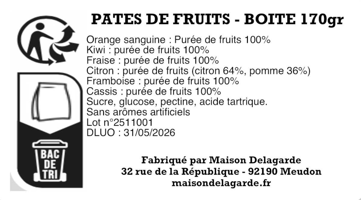 Etiquette Pâte de Fruit